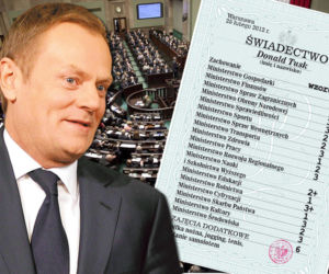 Donald Tusk, świadectwo