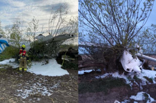 Awaria w powietrzu i dramatyczne lądowanie. Dwie osoby na pokładzie