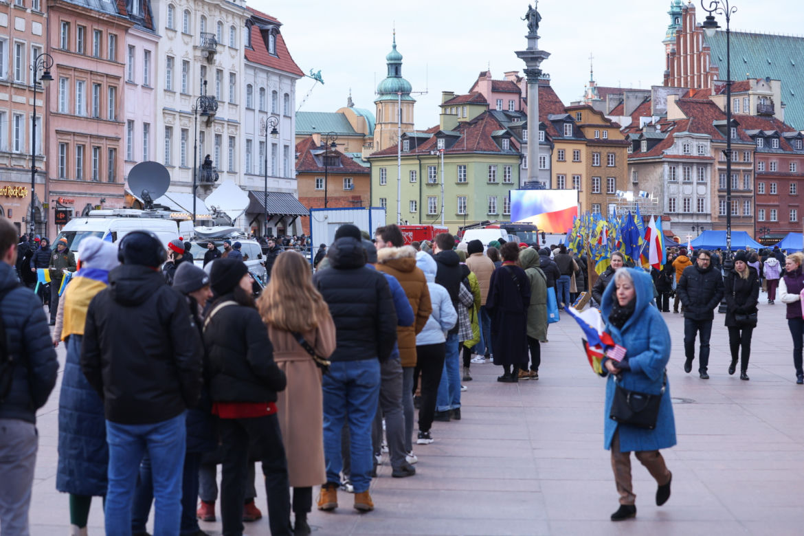 Wystąpienie Wołodymyra Zełenskiego na Zamku Królewskim w Warszawie