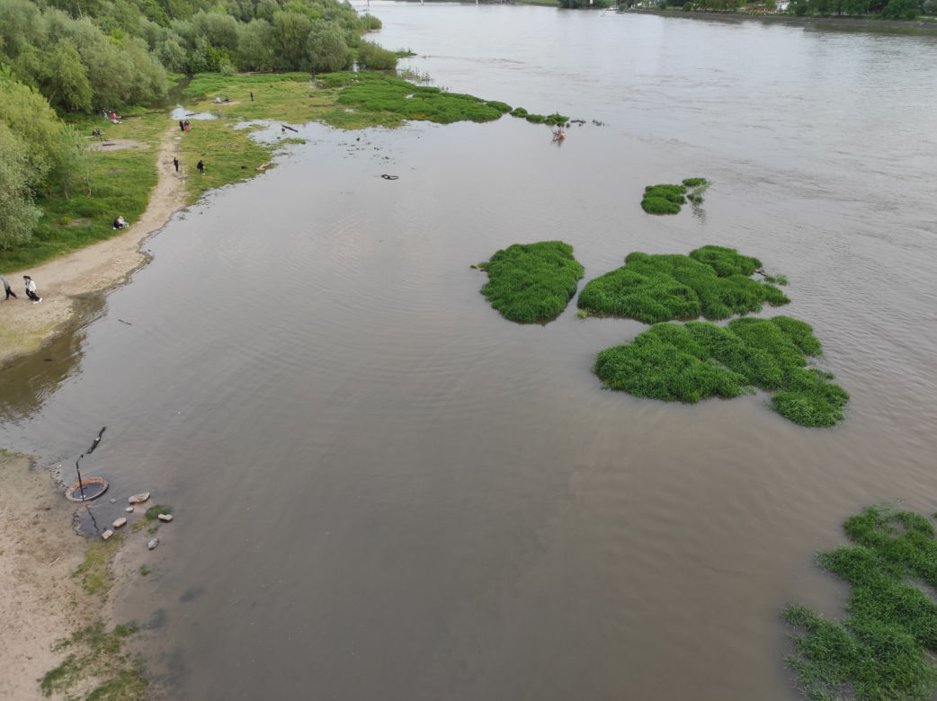 Fala wezbraniowa zalała plażę nad Wisłą