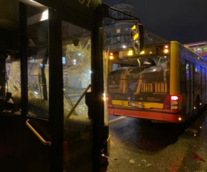 Zderzenie dwóch autobusów na Trasie Łazienkowskiej 