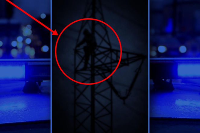 Wdrapał się na słup wysokiego napięcia... żeby lepiej widzieć fajerwerki! Szokująca akcja pod Wolinem