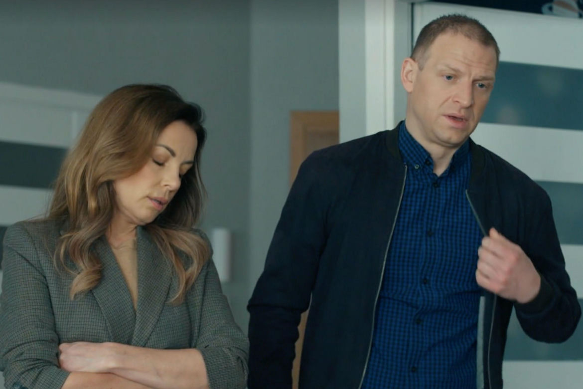 Barwy szczęścia, odcinek 3411: Kasia (Katarzyna Glinka), Łukasz (Michał Rolnicki)