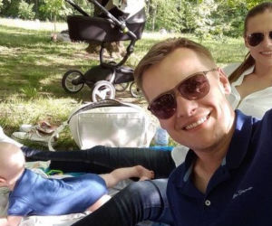 Marcin Mroczek, jego żona Marlena i syn Ignacy