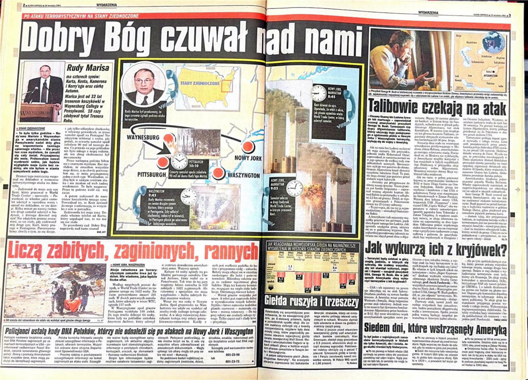 Atak na WTC. Tak opisywaliśmy go 25 lat temu