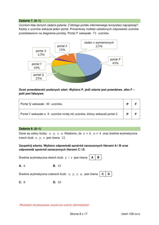 Próbny egzamin ósmoklasisty 2024 - MATEMATYKA