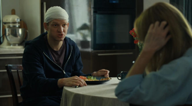 Barwy szczęścia, odcinek 3304.  Łukasz (Michał Rolnicki), Agnieszka (Katarzyna Tlałka)