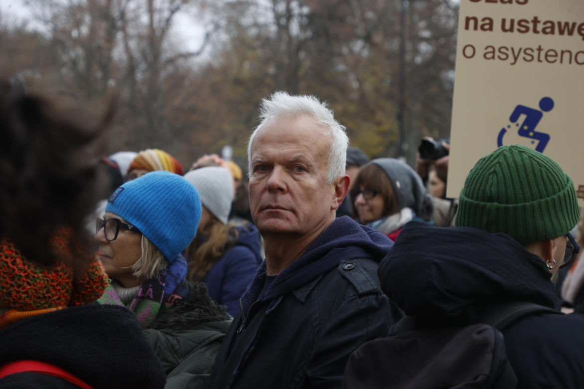 Protest osób z niepełnosprawnościami pod Kancelarią Premiera