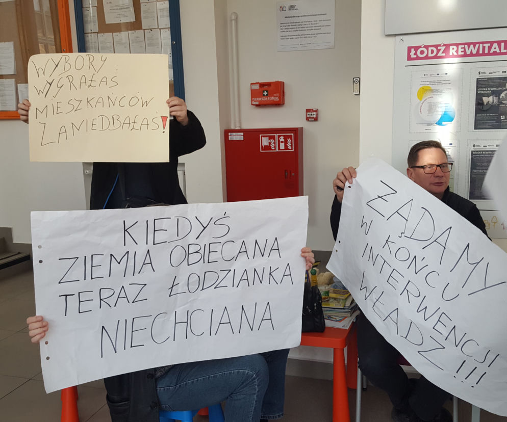 protest wysiedlanych mieszkańców
