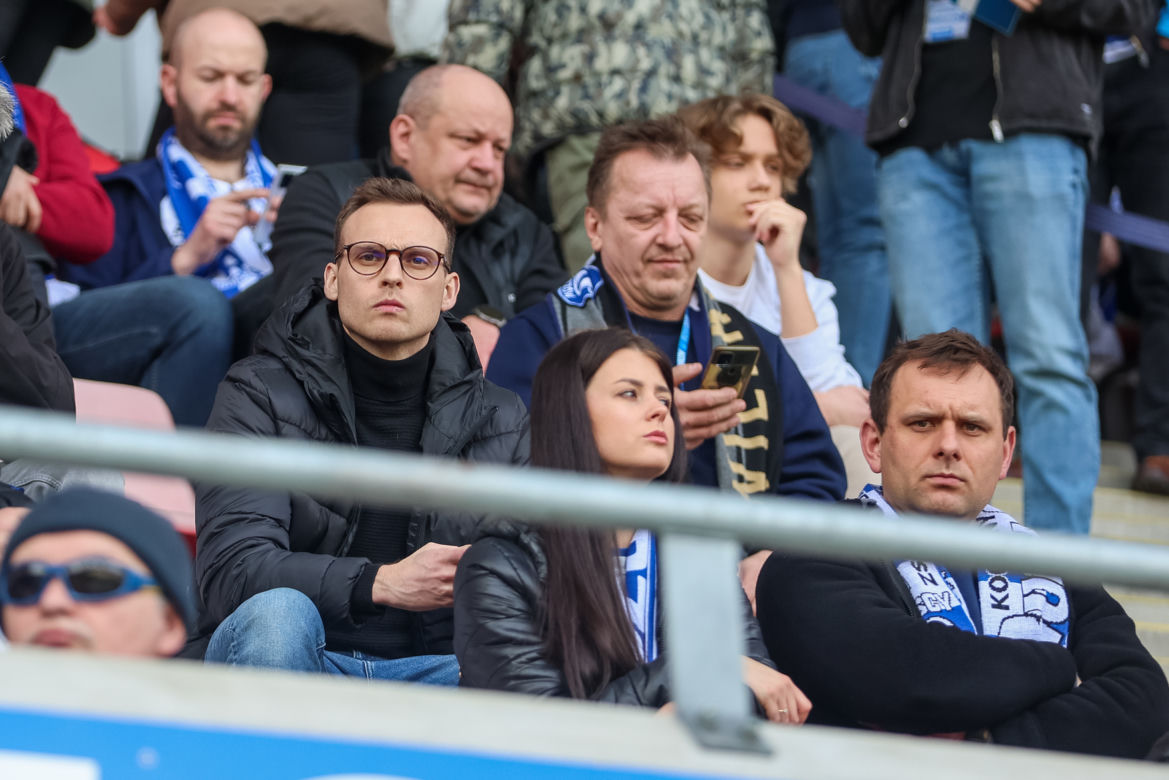 Kibice Ruchu Chorzów na meczu z ŁKS Łódź