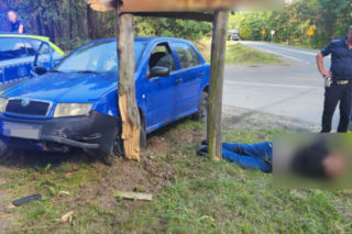 Starą skodą próbował uciec policji. Skończył we wraku