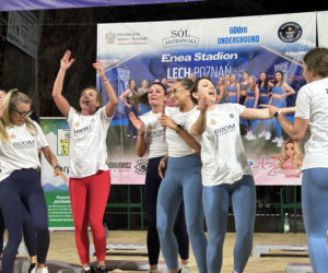 Trening fitness na stepie 600 metrów pod ziemią. Poznanianki zawalczyły o rekord Guinnessa