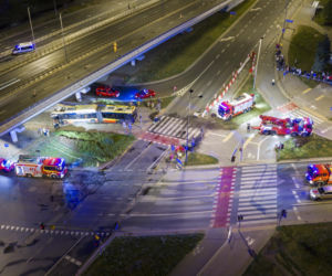 Autobus miejski wjechał w przejście podziemne przy Dworcu Zachodnim