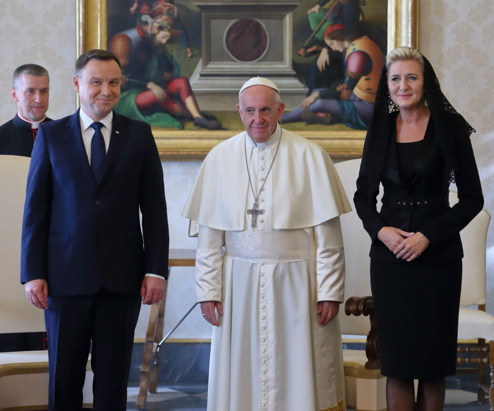 Andrzej i Agata Duda na audiencji u papieża Franciszka