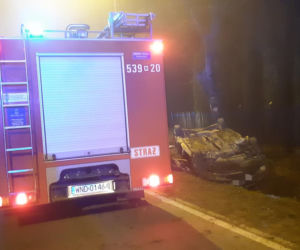 Pieścirogi. Jedna osoba nie żyje, dwie ranne! Kompletnie pijana 37-latka rozbiła się o drzewo!