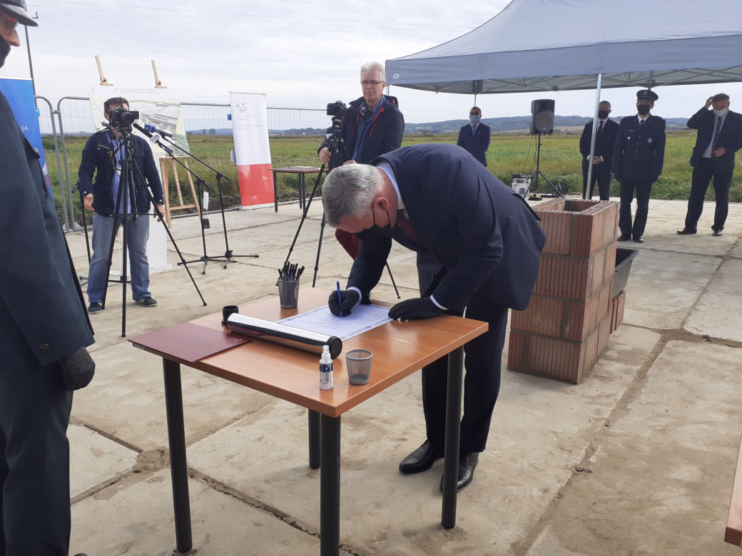 Uroczystość wmurowania kamienia węgielnego pod budowę Oddziału Celnego w Przemyślu 