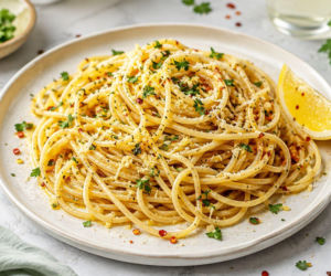 Cowboy butter spaghetti nie potrzebuje sosu. Całą robotę robi pikantne masło z czosnkiem i ziołami