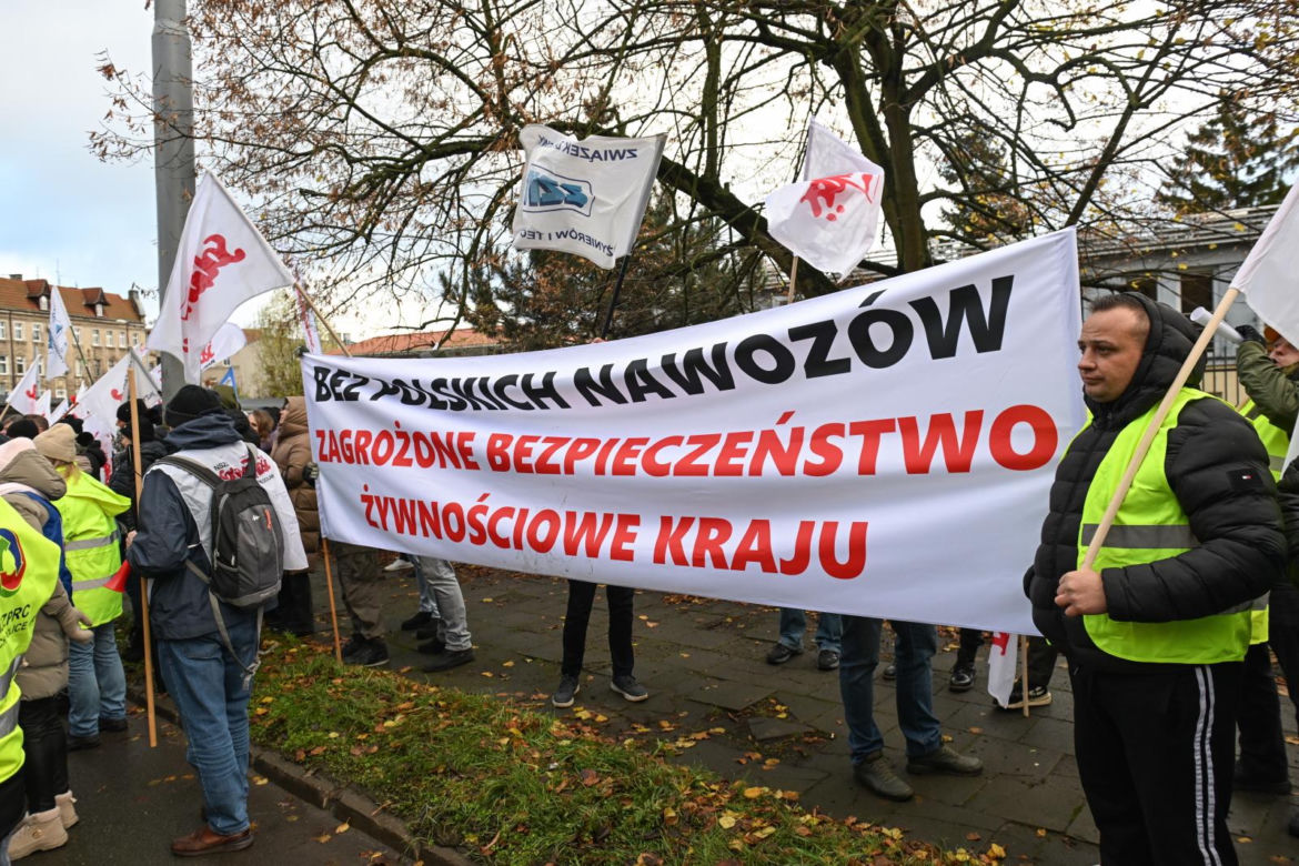 Protest związkowców w Szczecinie