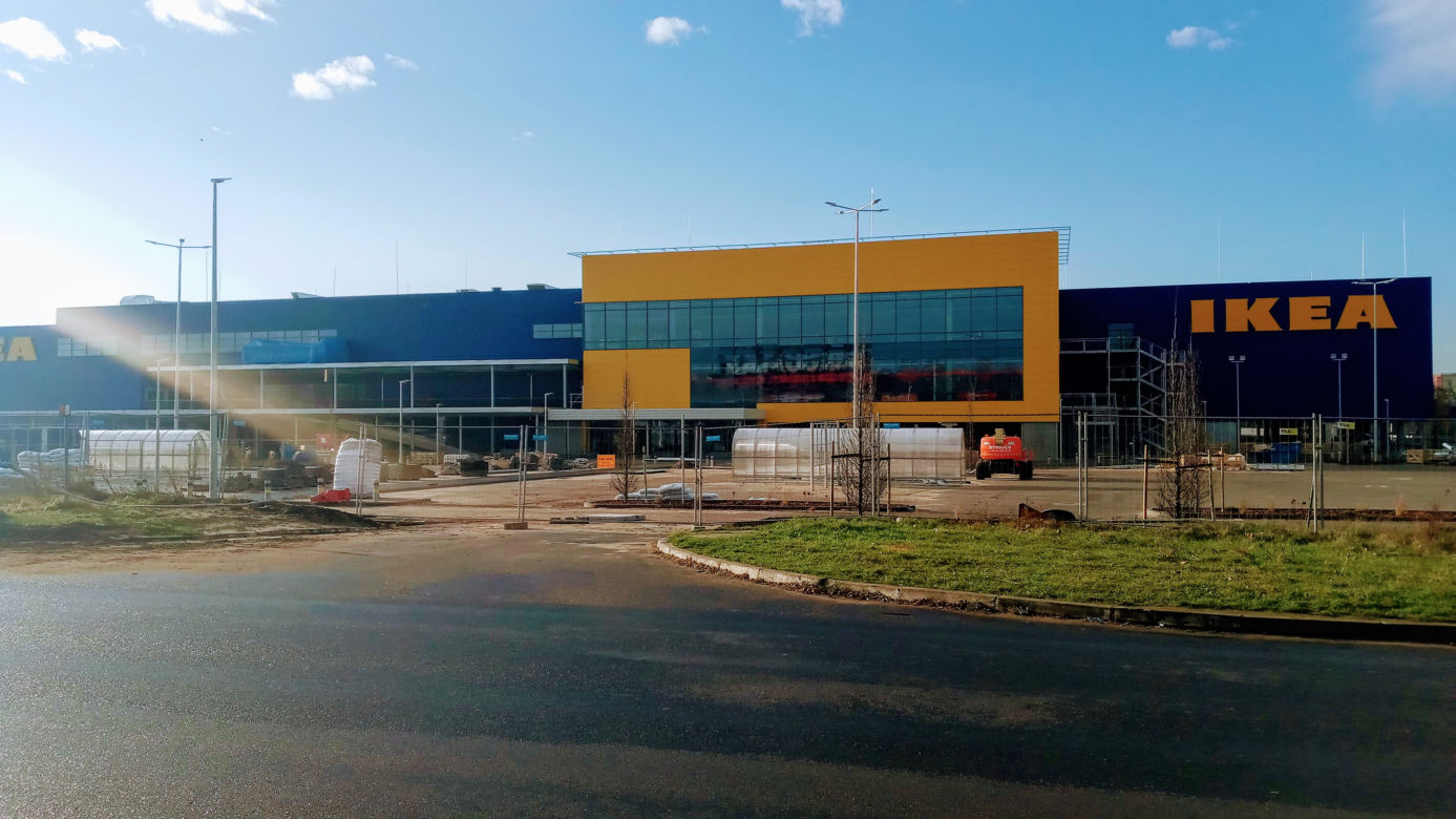 Budowa sklepu IKEA w Szczecinie - grudzień 2020