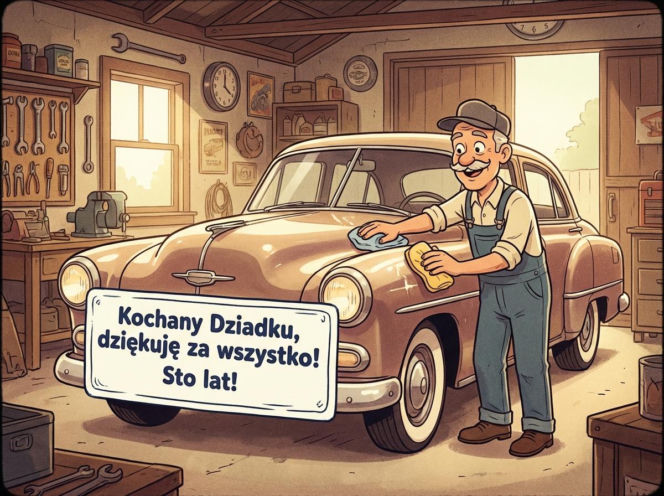 Kartka z życzeniami na Dzień Dziadka 2026