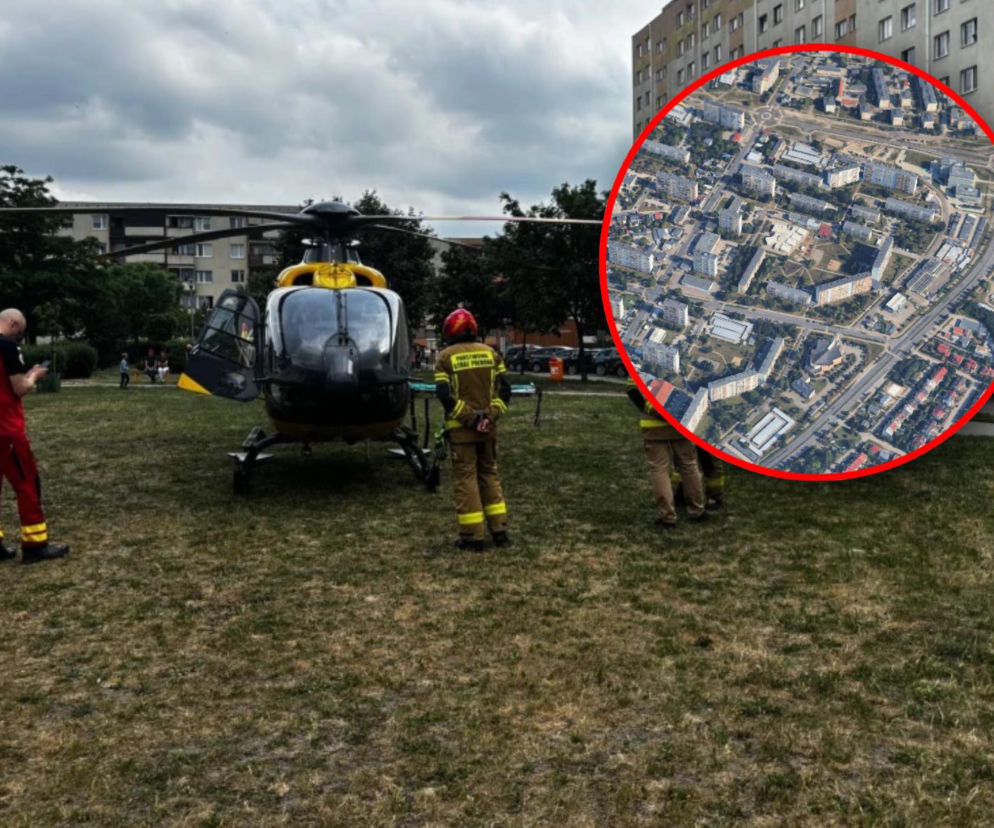 Małe dziecko wypadło z okna wieżowca we Włocławku