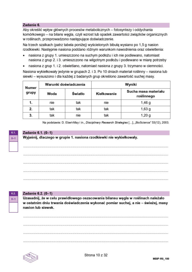 Matura 2026 biologia poziom rozszerzony - arkusz CKE