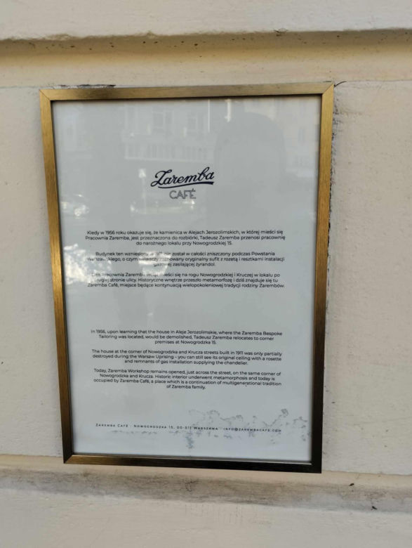 Zaremba Café na Nowogrodzkiej w Warszawie 