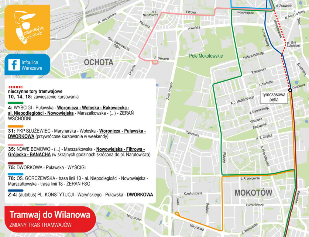 Rusza budowa trasy tramwajowej na Wilanów. Duże utrudnienia na Mokotowie