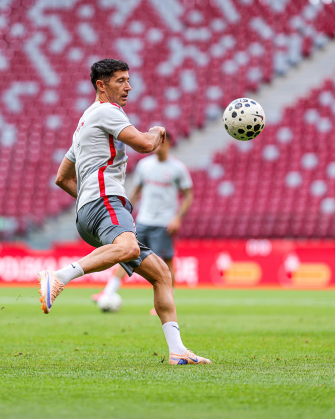 Robert Lewandowski i trening reprezentacji Polski
