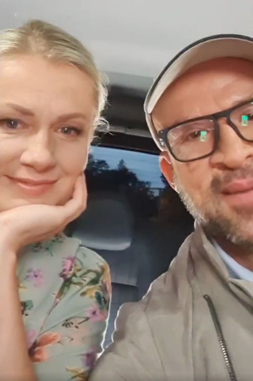 M jak miłość odcinek 1618 na planie. Marzenka (Olga Szomańska), Andrzejek (Tomasz Oświeciński)