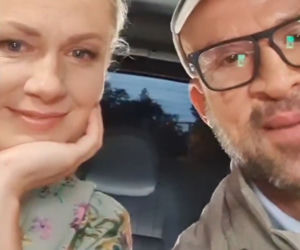 M jak miłość odcinek 1618 na planie. Marzenka (Olga Szomańska), Andrzejek (Tomasz Oświeciński)
