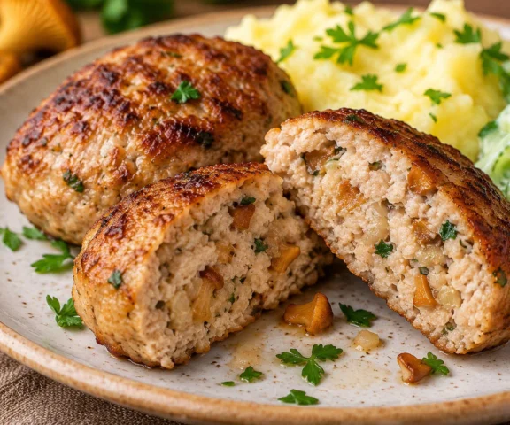 Ostatnie kurki w sezonie dodaj do mielonych z indyka. Powstaną soczyste kotlety z grzybowym aromatem