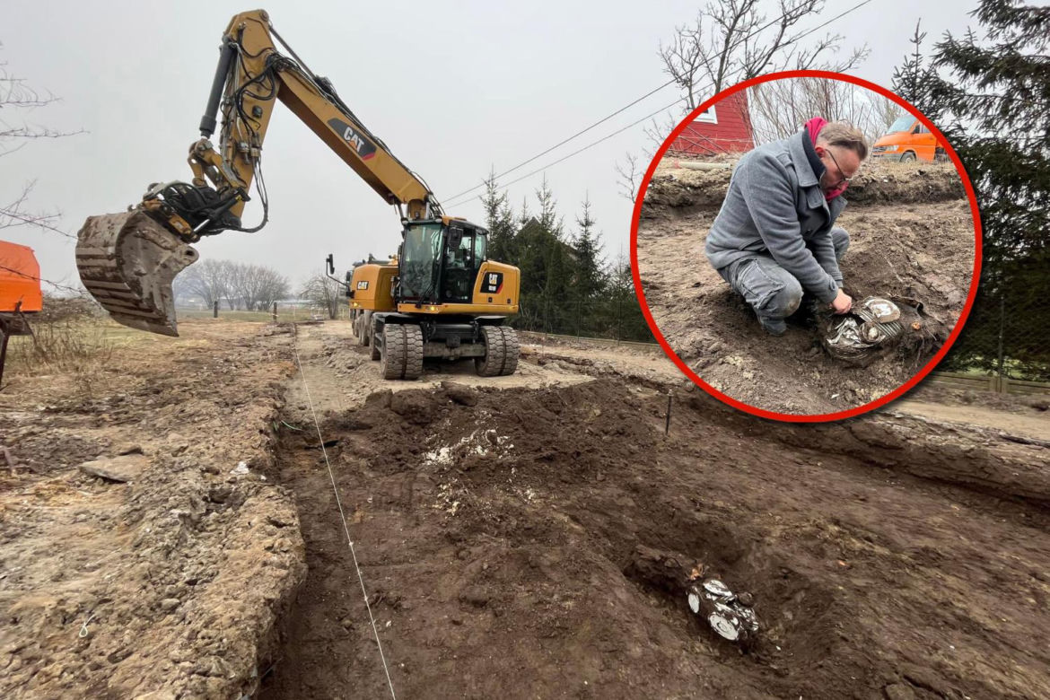 Budowali drogę, odkryli skarb! Niemcy ukryli te przedmioty prawie 80 lat temu