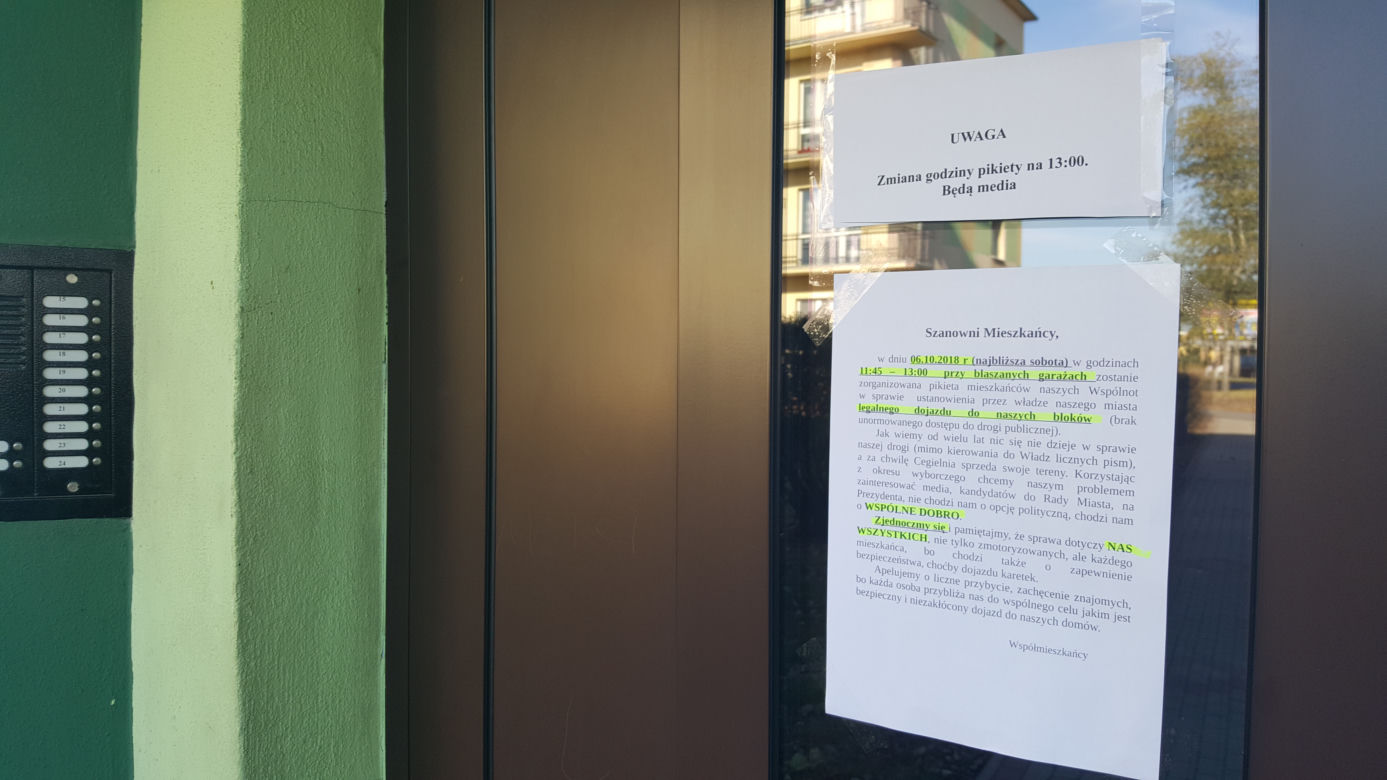 Mieszkańcy ul. Fordońskiej w Bydgoszczy domagają się '' normalnego'' dojazdu do swoich mieszkań