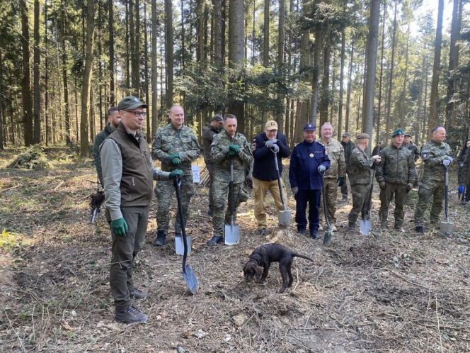 Strażnicy Graniczni sadzili drzewa z okazji 35-lecia swojej formacji