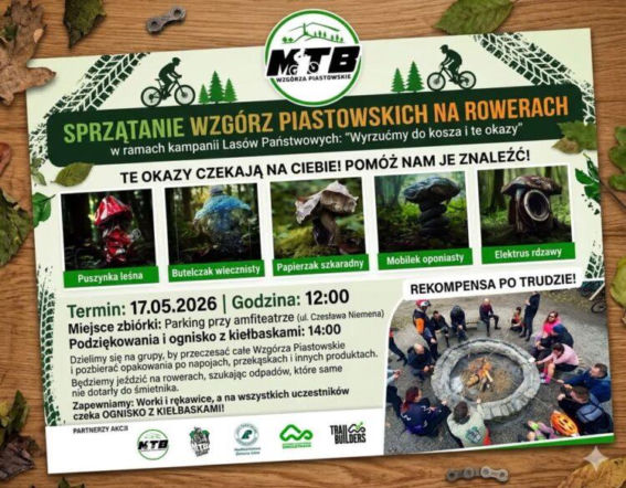 Rowerowe sprzątanie Wzgórz Piastowskich. W niedzielę wspólna akcja mieszkańców