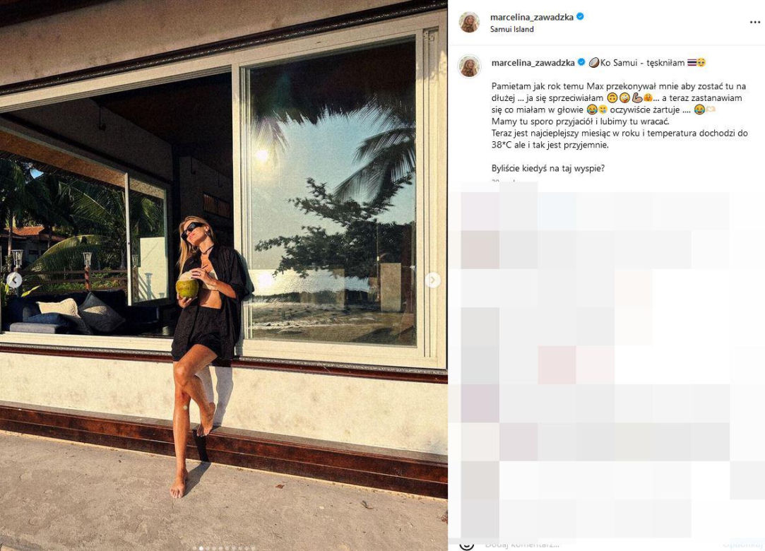 Marcelina uciekła z Polski przed chłodem
