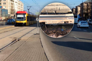 Wielka dziura w torach w centrum Warszawy. Sypią się na naszych oczach!