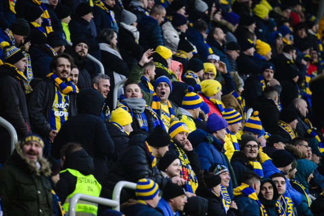 Arka Gdynia - Raków Częstochowa, zdjęcia kibiców i piłkarzy z meczu 17. kolejki PKO BP Ekstraklasy