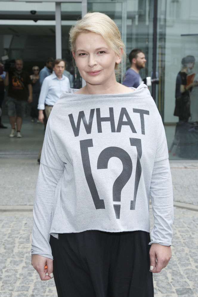 Dominika Ostałowska na konfernecji serialu Prokurator