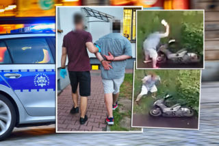 Z tasakiem rzucił się na skutery. Był kompletnie pijany
