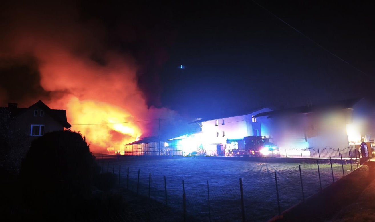 Pożar w Górach Wielkich. Ogień strawił cukiernię i warsztat samochodowy