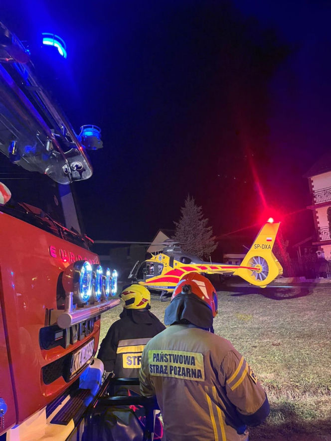 12-latkę z objawami zatrucia tlenkiem węgla do szpitala zabrał śmigłowiec LPR