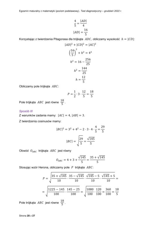 Matura próbna 2023 matematyka: odpowiedzi CKE