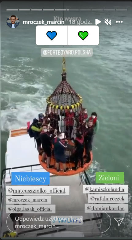 Marcin Mroczek podczas nagrań do "Fort Boyard"