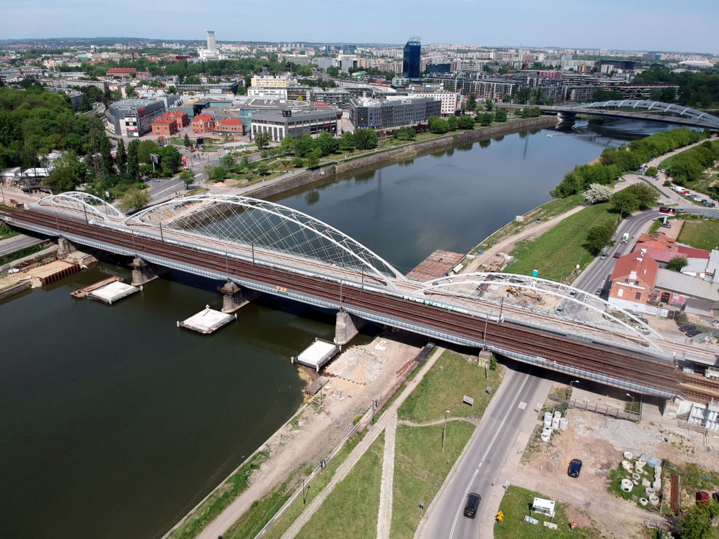 Nowy most na Wiśle w Krakowie