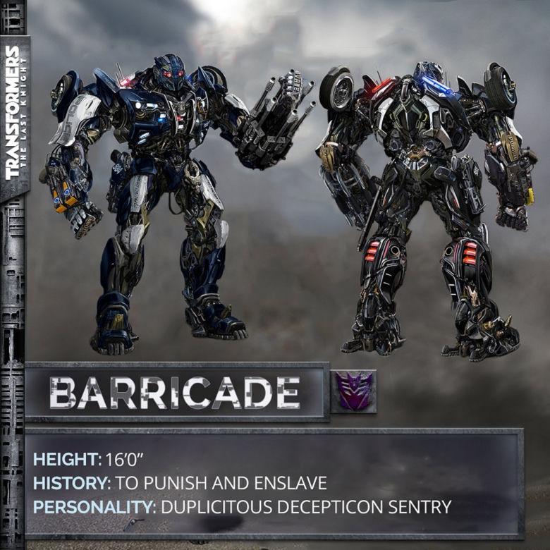 Transformers: The Last Knight, Decepticon Barricade