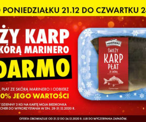 Biedronka - SZALONE promocje przed świętami. Karp, jajka i bombonierki za darmo. Szynka za 1,50 zł!