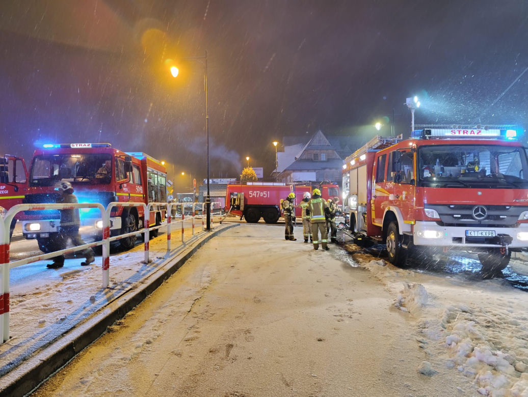 Gaszenie pożaru w Bukowinie Tatrzańskiej