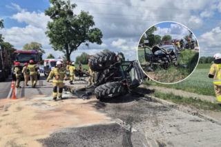 Traktorzysta z Lamborghini był napruty jak messerschmitt. Wjechał w osobówkę, którą podróżowało dziecko!